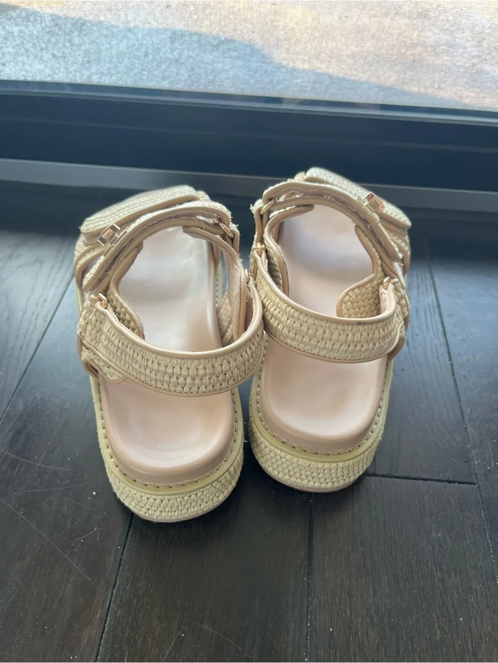 Woven Strap Neutral Platform Sandals - Women